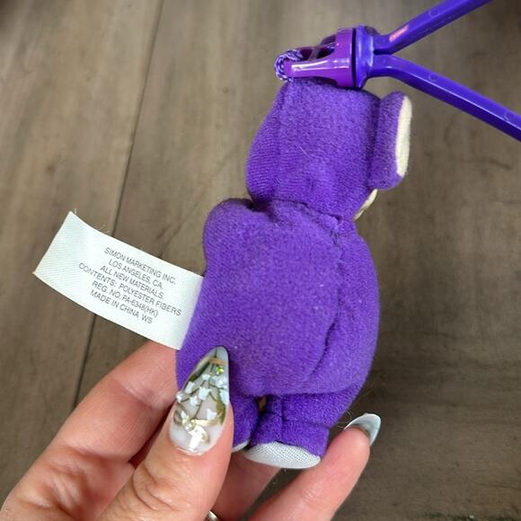 Vintage 2000 Telletubbies Tinky Winky Purple Stuffed Animal Keychain - Picture 5 of 7